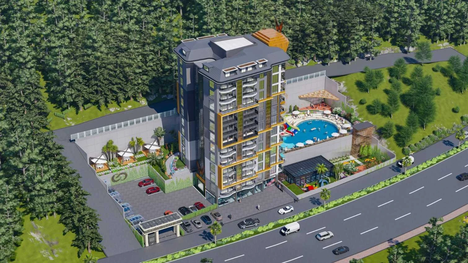 housebind В шикарном комплексе  квартира 1 + 1 Махмутлар /Алания