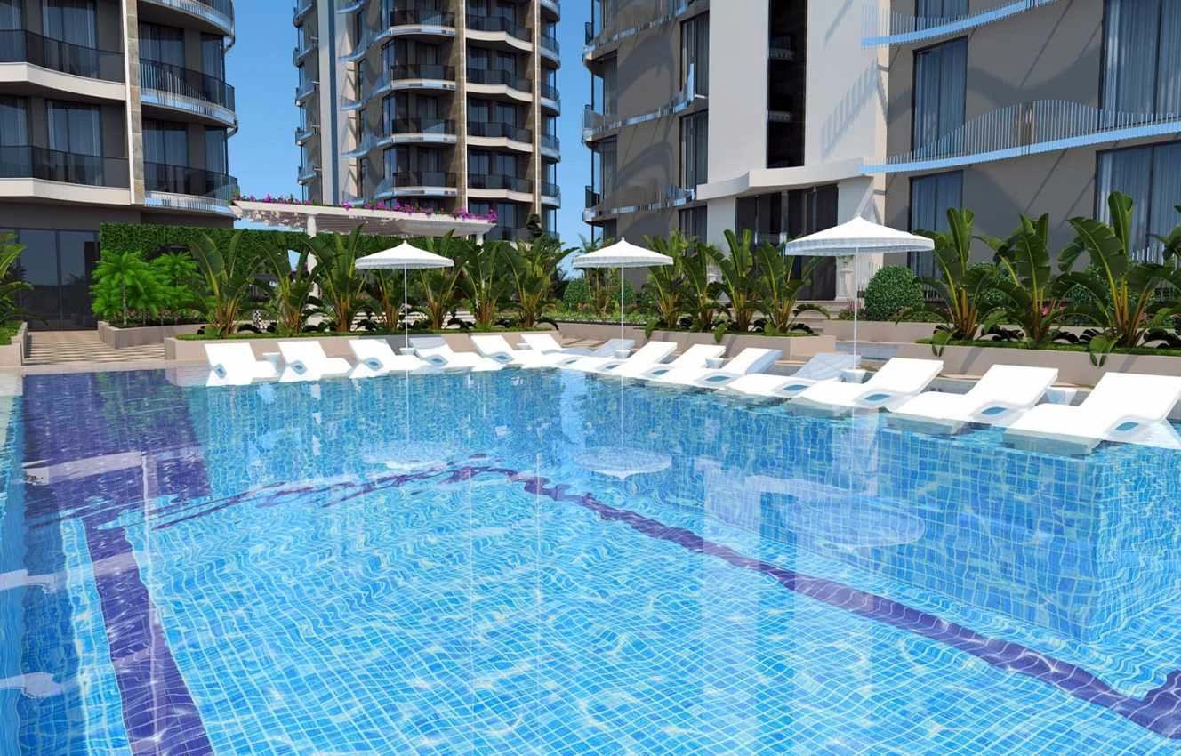 housebind Квартира 1 + 1 на первой линии моря в районе Тосмур /Алания