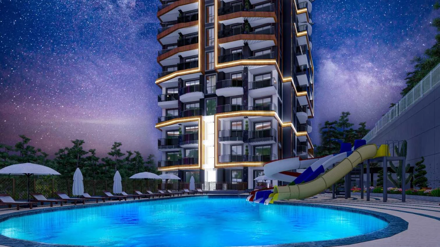 housebind В шикарном комплексе  квартира 1 + 1 Махмутлар /Алания