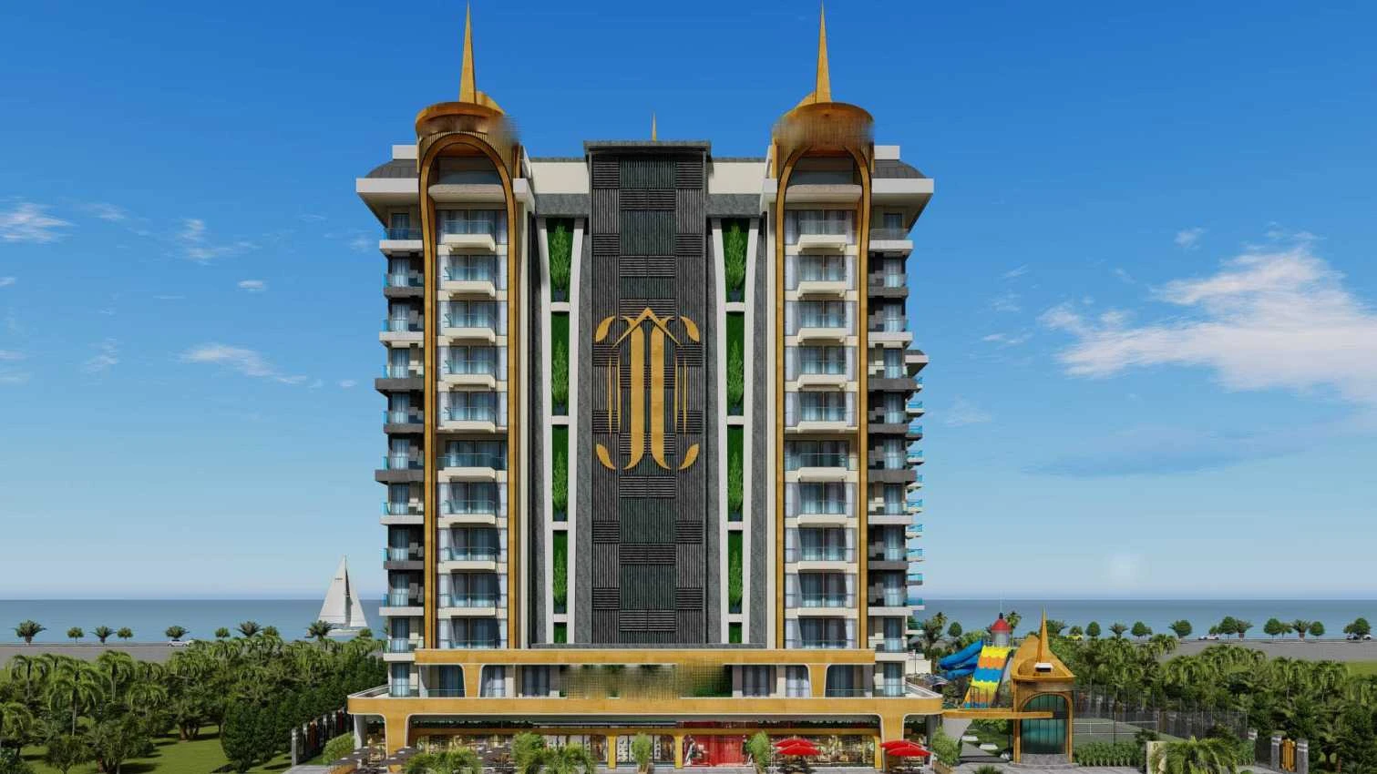 housebind Квартира планировки 1+1 с видом на море Махмутлар /Аланья