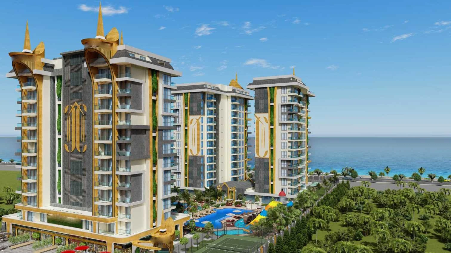 housebind Квартира планировки 1+1 с видом на море Махмутлар /Аланья