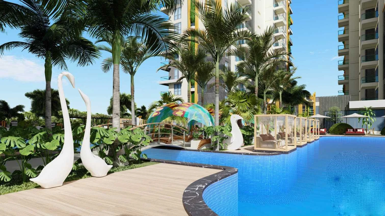 housebind Квартира планировки 1+1 с видом на море Махмутлар /Аланья