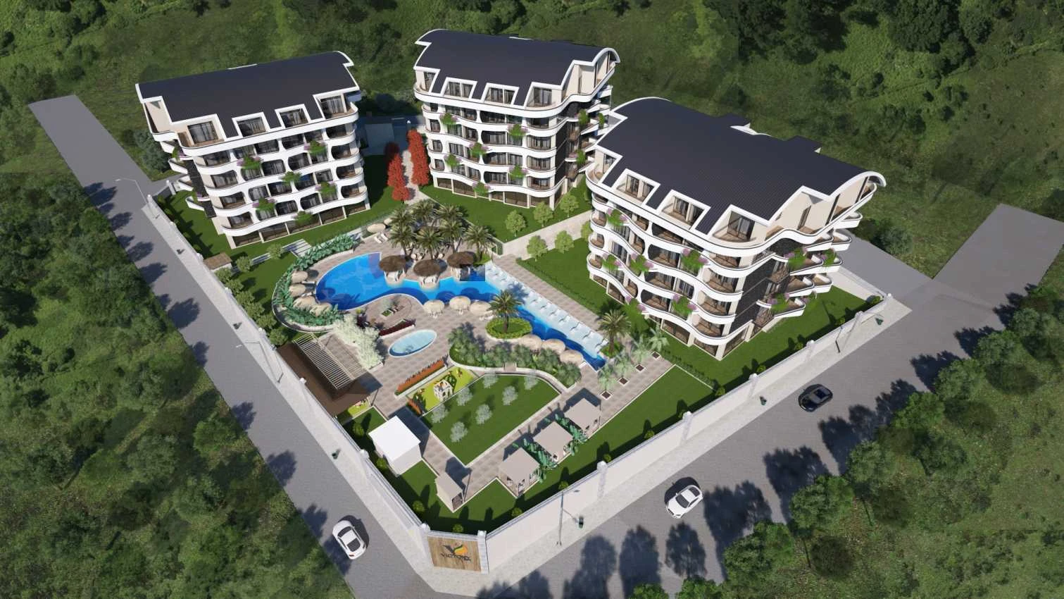housebind Потрясающий своей архитектурой новый комплекс в Оба,Аланья.