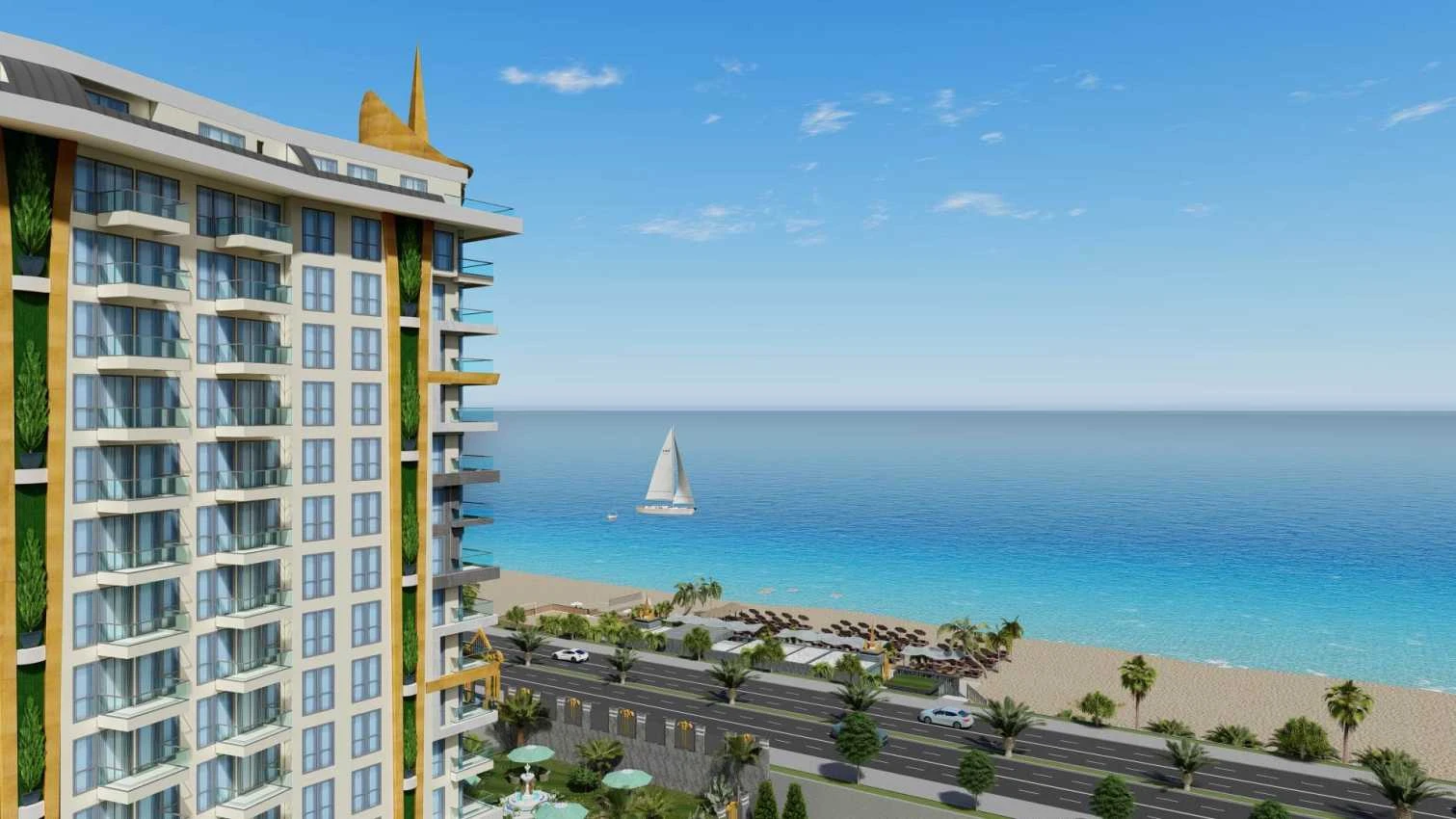 housebind Квартира планировки 1+1 с видом на море Махмутлар /Аланья